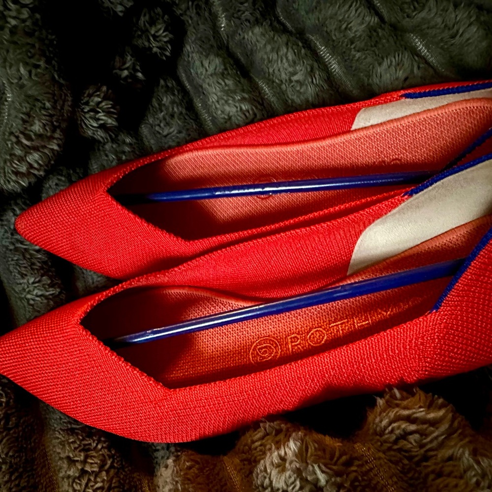 Rothy’s Pointed Toe Flats, Flame, 9 - NIB